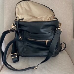 Elegant Black Leather Backpack